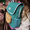 sac à dos vert, rose et moutarde sac à dos vert, rose et moutarde