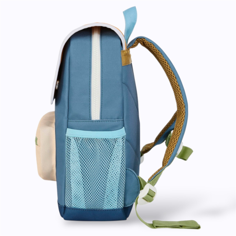 sac à dos bleu et marron