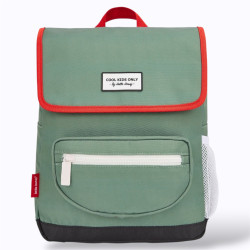 sac à dos vert et bordure rouge