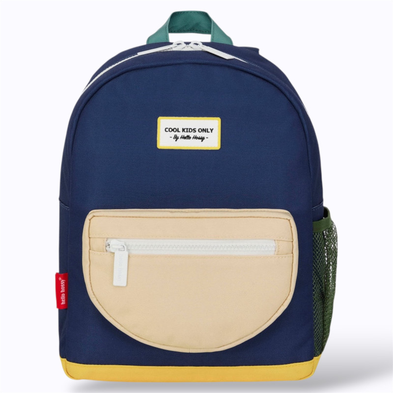 sac bleu marine et pochette beige