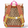 Sac à dos à motif léopard et pochette rayée jaune Sac à dos à motif léopard et pochette rayée jaune