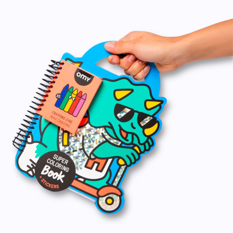 Super livre de coloriage et stickers enfants – OMY - Dino