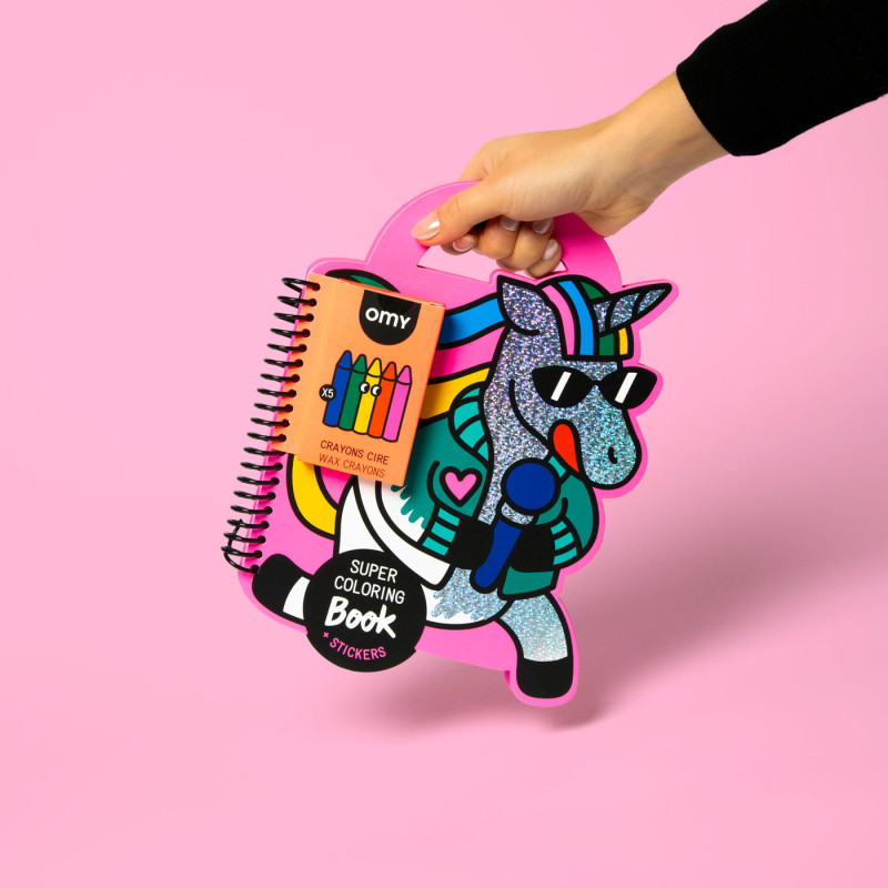 Super livre de coloriage et stickers enfants – OMY - Lily