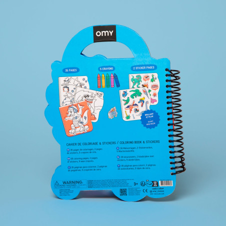 Super livre de coloriage et stickers enfants – OMY - Dino
