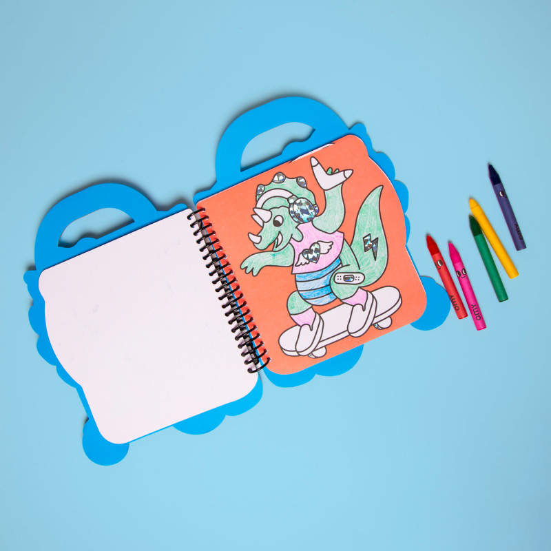 Super livre de coloriage et stickers enfants – OMY - Dino