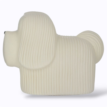 Lampe chien skye terrier blanc