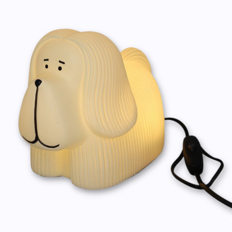 Lampe chien skye terrier blanc