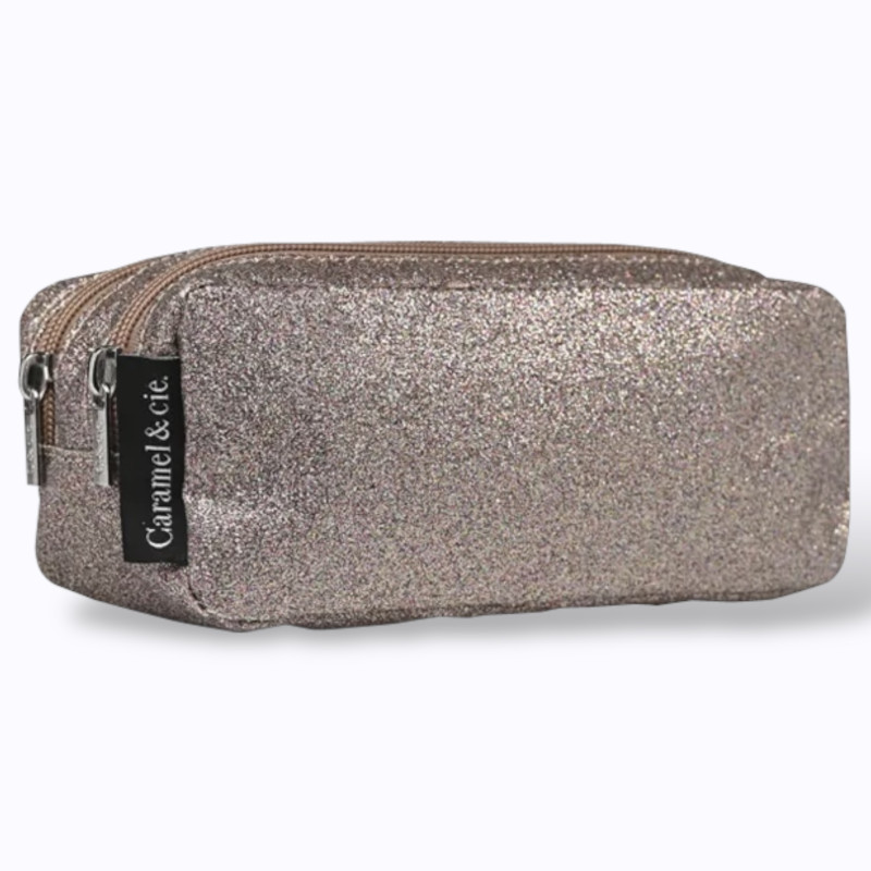 Trousse double paillettes cuivre – Caramel & Cie