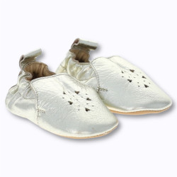 Chaussons bébé Jolis Coeurs or