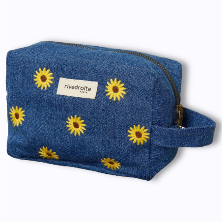 Pochette XL Tournelles Denim Jaune Tournesol Pochette XL Tournelles Denim Jaune Tournesol