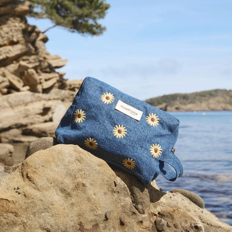 Pochette XL Tournelles Denim Jaune Tournesol