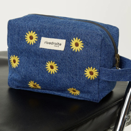Pochette XL Tournelles Denim Jaune Tournesol Pochette XL Tournelles Denim Jaune Tournesol