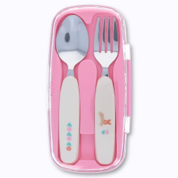 Set de couverts lapin rose