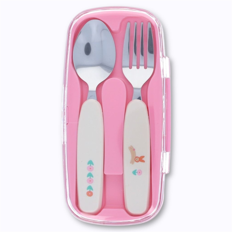 Set de couverts lapin rose