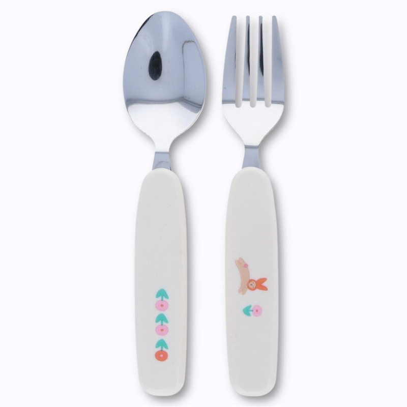 Set de couverts lapin rose