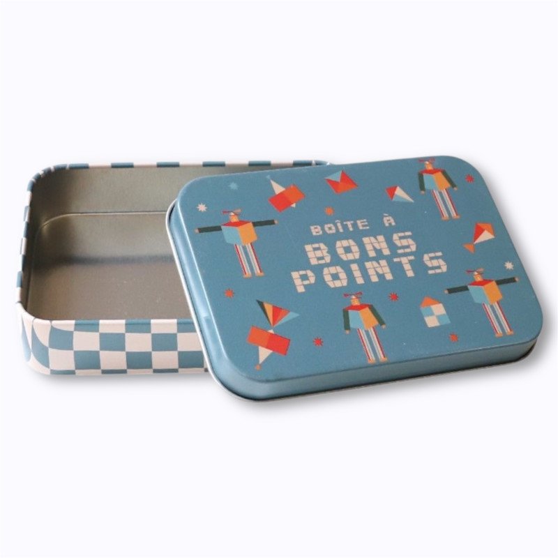 Boîte à bons points robots et damier