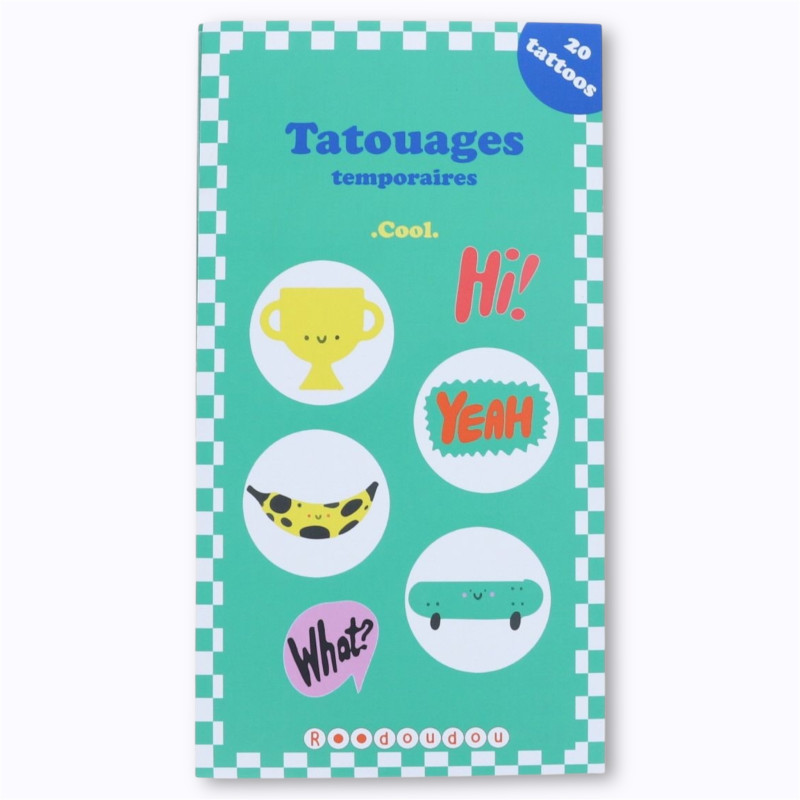 Set de 2 planches de tatouages temporaires "Cool"