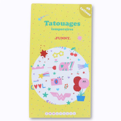 Set de 2 planches de tatouages temporaires "Funny"
