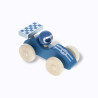 Voiture de course en bois bleue Voiture de course en bois bleue