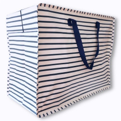 Sac de rangement à rayures bleu marine