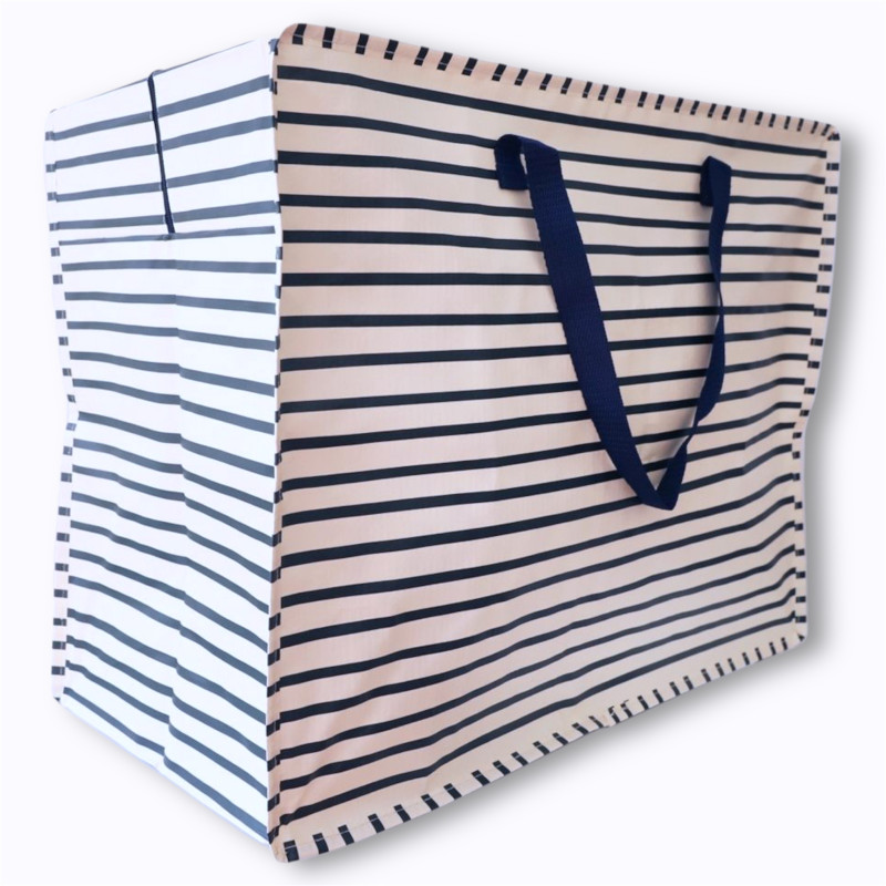 Sac de rangement à rayures bleu marine