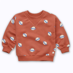 Sweat col côtelé imprimé Saturne