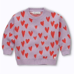 Pull intarsia cœurs