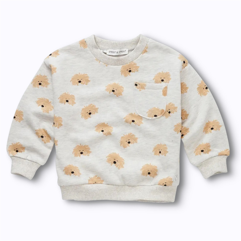 Sweatshirt imprimé chien moustache