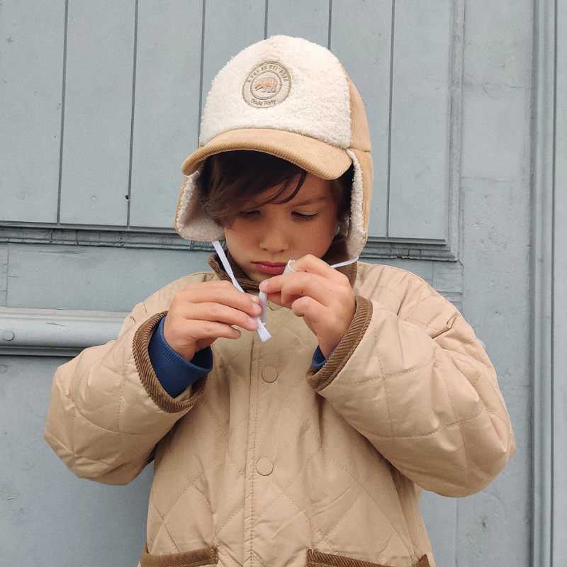 Casquette velours Cocooning sherpa avec cache-oreilles