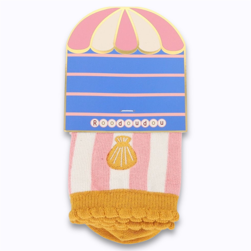 Chaussettes enfant rayées coquillage (27-30) - Le Petit Souk