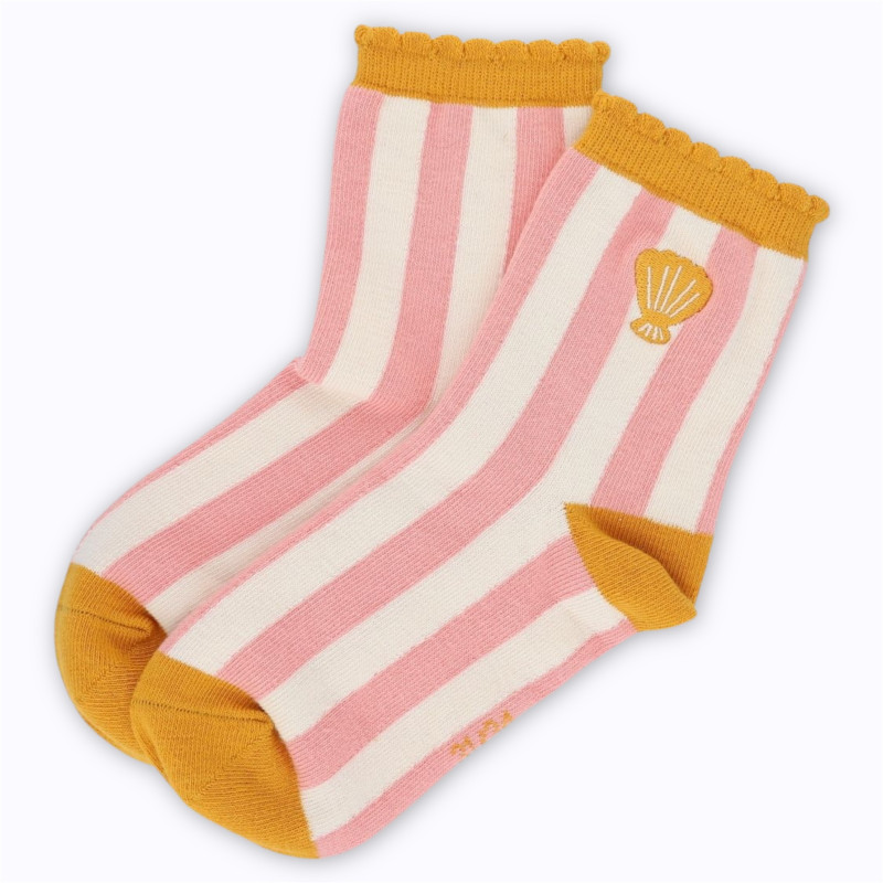 Chaussettes enfant rayées coquillage (27-30) - Le Petit Souk