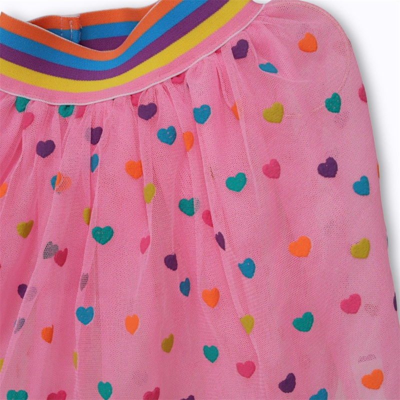 Jupe tutu rose cœurs multicolores