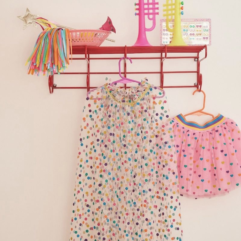 Jupe tutu rose cœurs multicolores