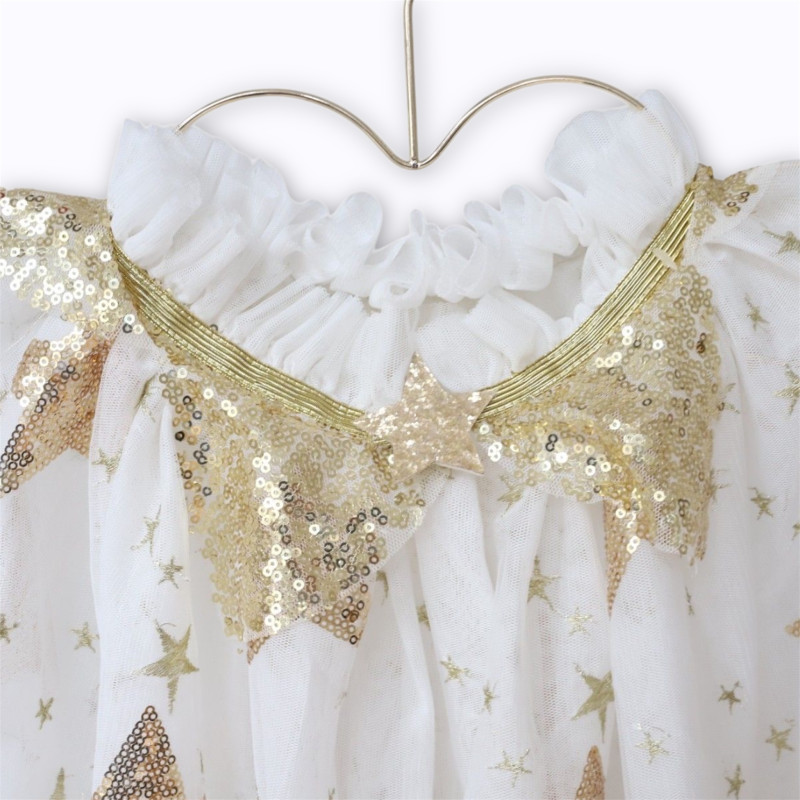 Déguisement cape étoiles à sequins dorés