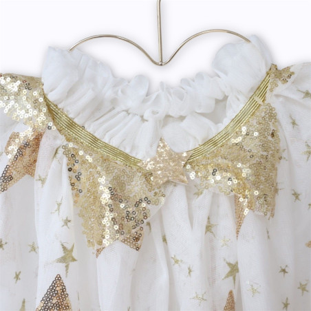 Déguisement cape étoiles à sequins dorés