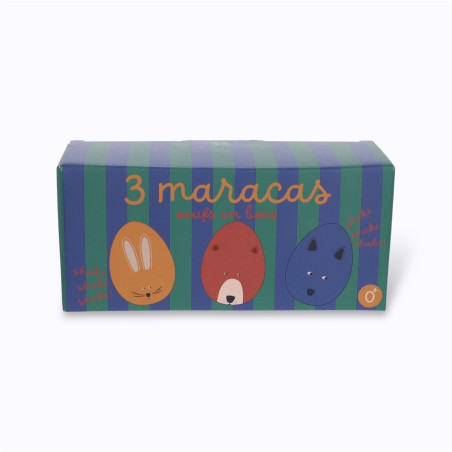 Maracas œufs sonores animaux en bois Maracas œufs sonores animaux en bois