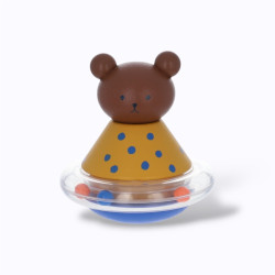 Hochet culbuto à billes ours