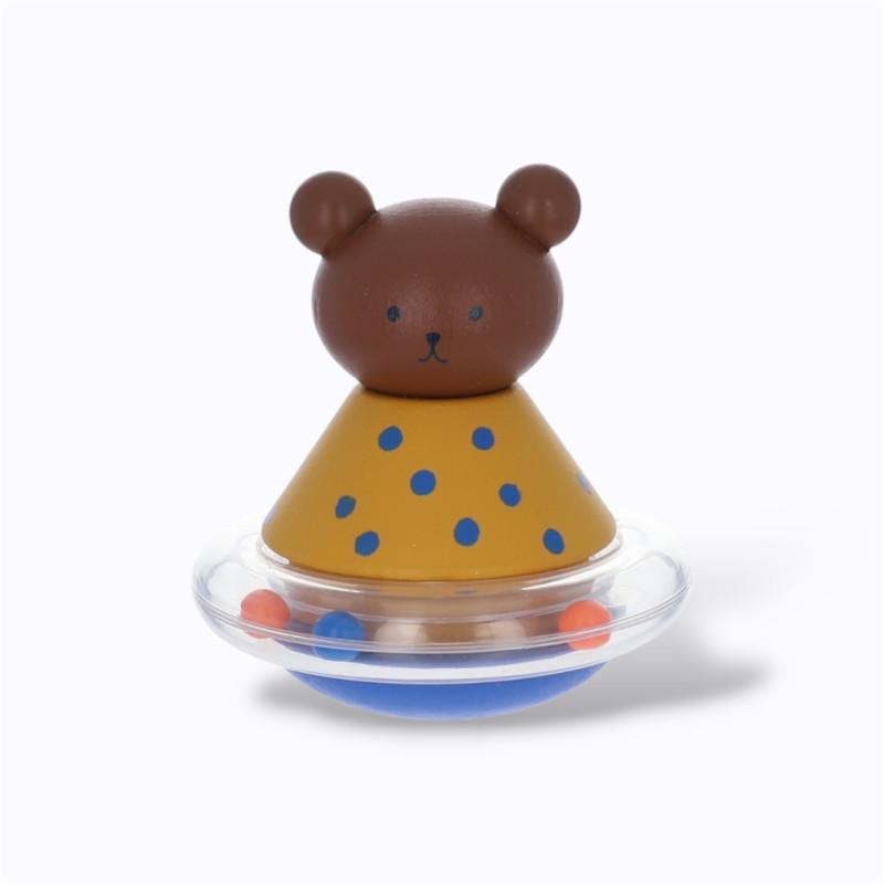 Hochet culbuto à billes ours