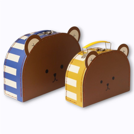 Set de 2 valisettes ours - Le Petit Souk Set de 2 valisettes ours - Le Petit Souk