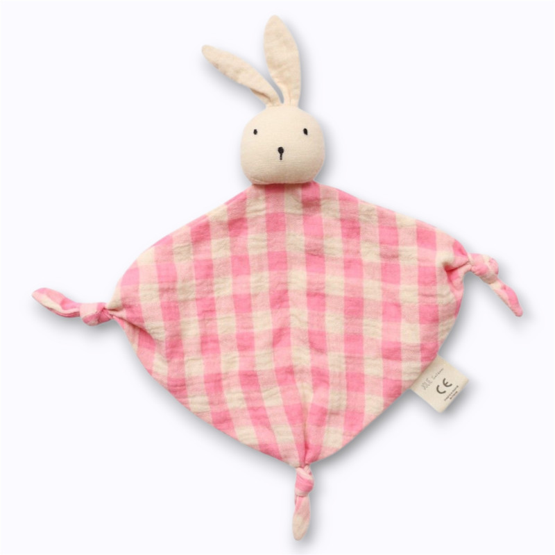 Doudou plat lapin rose - Le Petit Souk