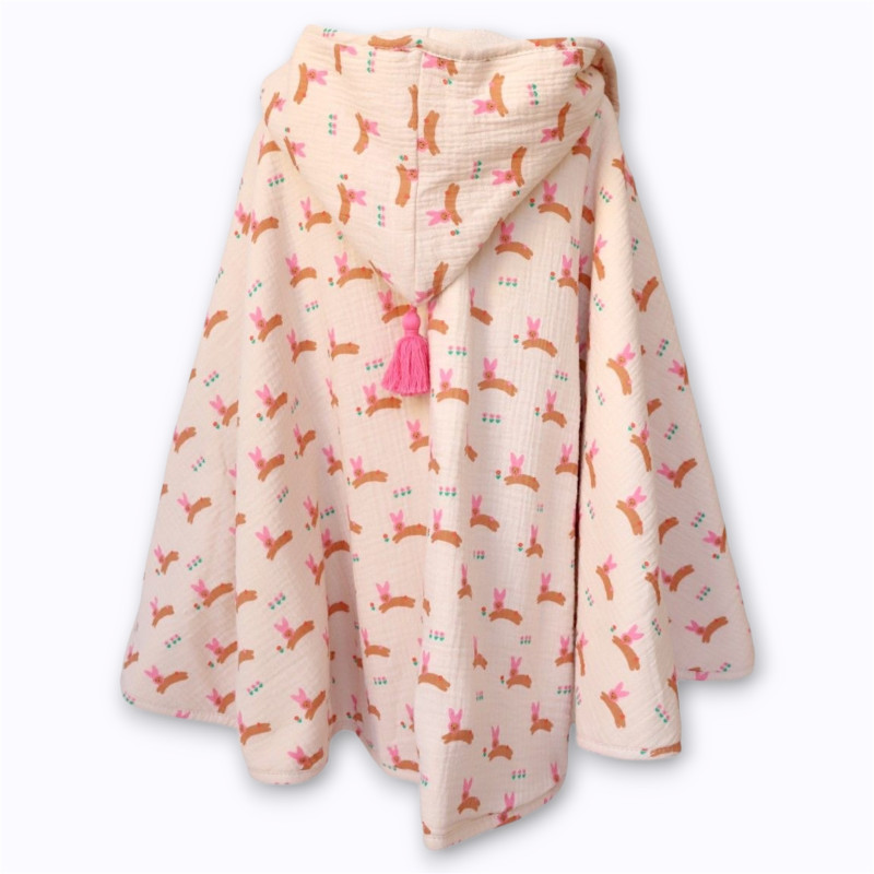 Grande cape de bain lapin rose - Le Petit Souk