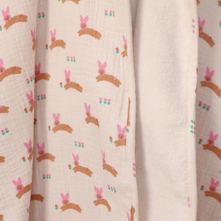 Grande cape de bain lapin rose - Le Petit Souk Grande cape de bain lapin rose - Le Petit Souk