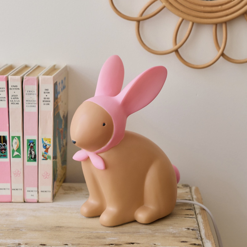 Lampe enfant lapin rose