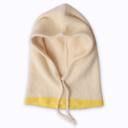 Cagoule femme en tricot beige Olympe