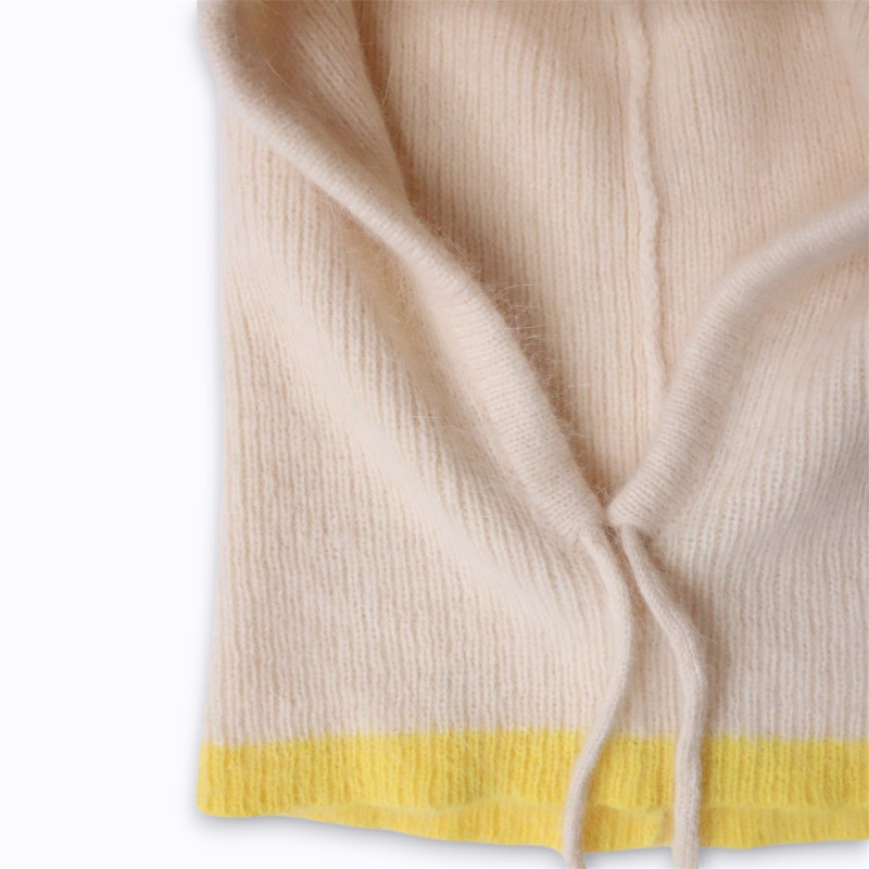 Cagoule femme en tricot beige Olympe