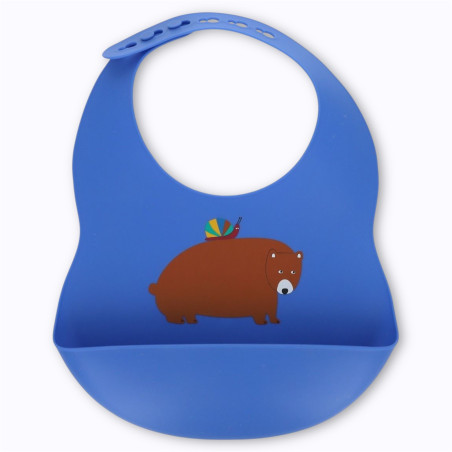 Bavoir en silicone bleu