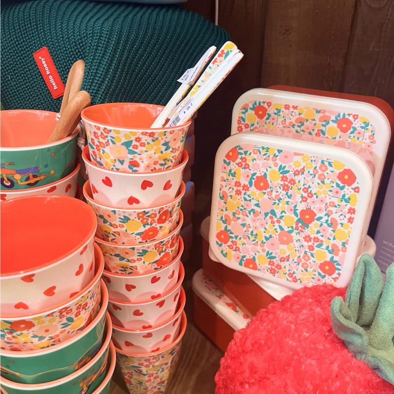 Lot de 2 boîtes à goûter fleuries