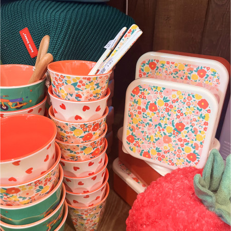 Lot de 2 boîtes à goûter fleuries Lot de 2 boîtes à goûter fleuries