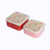 Lot de 2 boîtes à goûter fleuries Lot de 2 boîtes à goûter fleuries