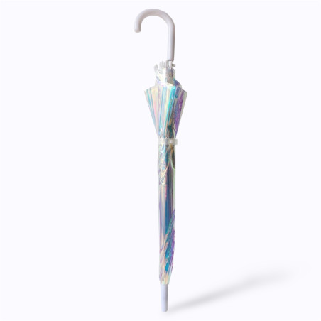 Parapluie adulte transparent à reflets irisés - Le Petit Souk